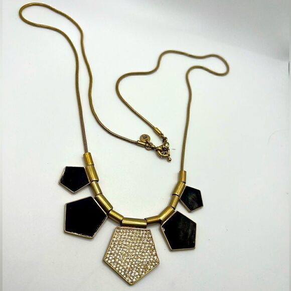 *3/$20* Madewell black, gold tone and rhinestone long necklace - Picture 3 of 4